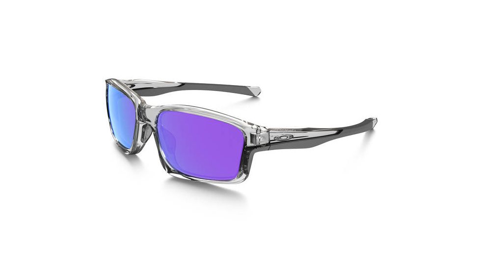 Oakley Chainlink Mens Sunglasses, Polished Clear Frame, Violet Iridium Lens OO9247-06