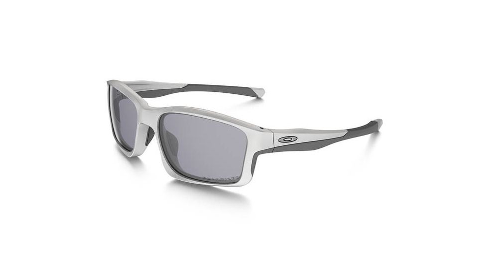 Oakley Chainlink Mens Sunglasses, Matte White Frame, Grey Polarized Lens OO9247-07