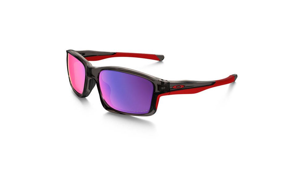 Oakley Chainlink Mens Sunglasses, Grey Smoke Frame, OO Red Iridium Polarized Lens OO9247-10