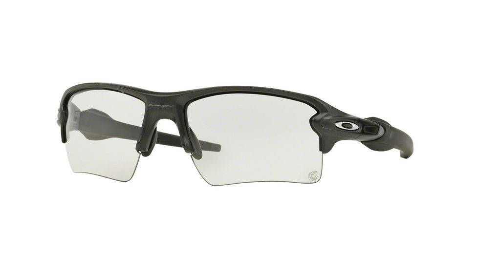 Oakley Flak 2.0 XL Sunglasses 918816-59 - Steel Frame, Clear To Black Photochromic Lenses