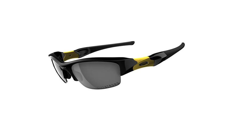 Oakley Livestrong Flak Jacket Sunglasses - Jet Black/Black Iridium 12-762