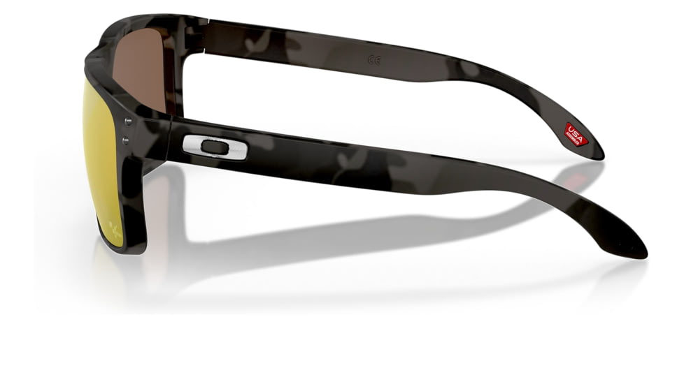 Oakley OO9102 Holbrook Sunglasses - Mens, Matte Black Tortoise Frame, Prizm 24K Polarized Lens, 55, OO9102-9102O3-55