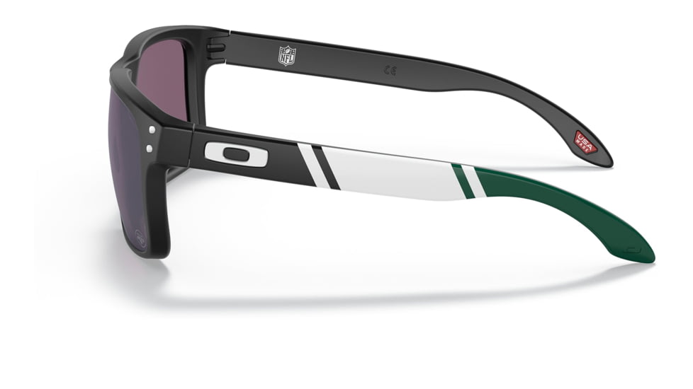 Oakley OO9102 Holbrook Sunglasses - Mens, NYJ Matte Black Frame, Prizm Jade Lens, 55, OO9102-9102S6-55