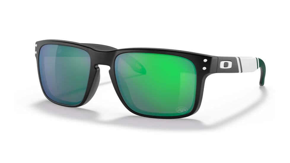 Oakley OO9102 Holbrook Sunglasses - Mens, NYJ Matte Black Frame, Prizm Jade Lens, 55, OO9102-9102S6-55