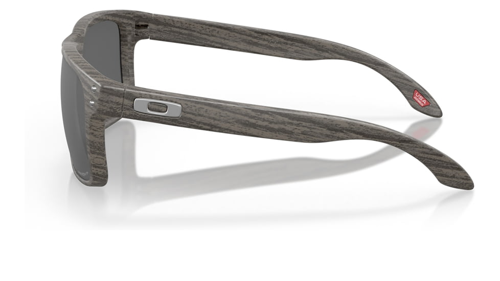 Oakley OO9102 Holbrook Sunglasses - Men's, Woodgrain Frame, Prizm Black Polarized Lens, 55, OO9102-9102W9-55
