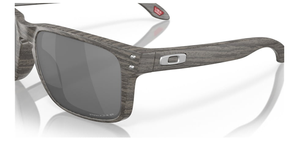 Oakley OO9102 Holbrook Sunglasses - Mens, Woodgrain Frame, Prizm Black Polarized Lens, 55, OO9102-9102W9-55