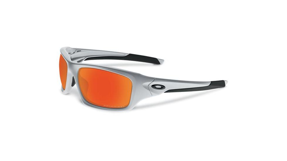 Oakley Valve Mens Sunglasses Silver Frame, Fire Iridium Polarized Lens OO9236-07