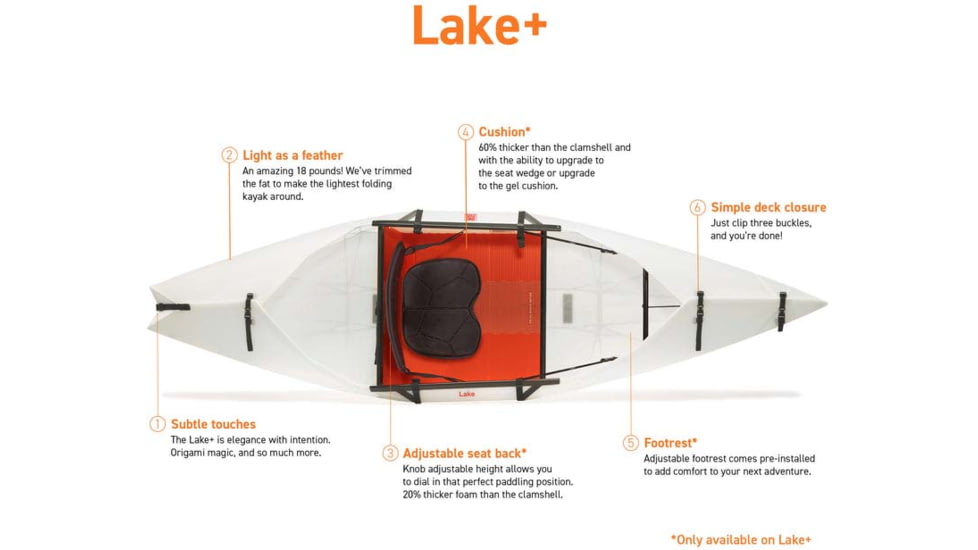 Oru Kayak Lake Sit In Kayak, White, OKY601-ORA-LK