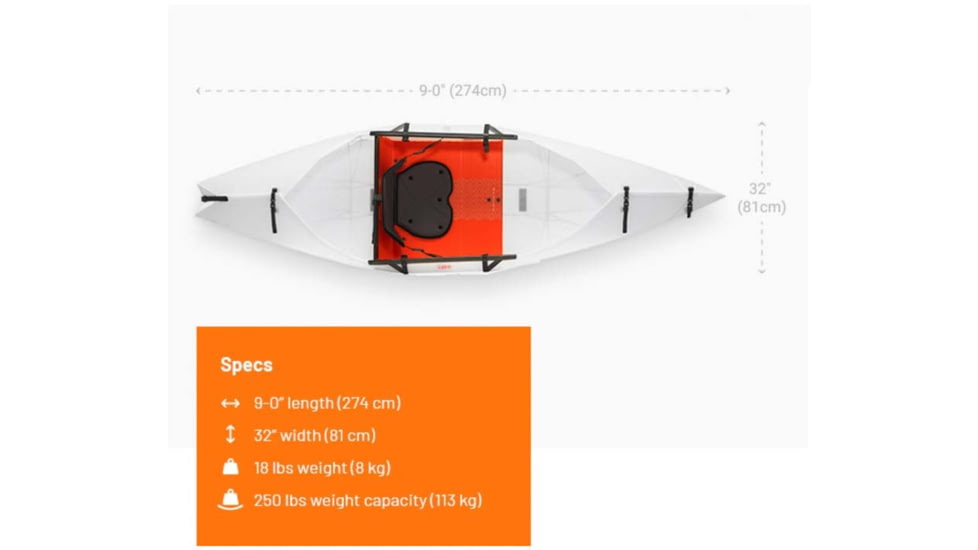 Oru Kayak Lake Sit In Kayak, White, OKY601-ORA-LK