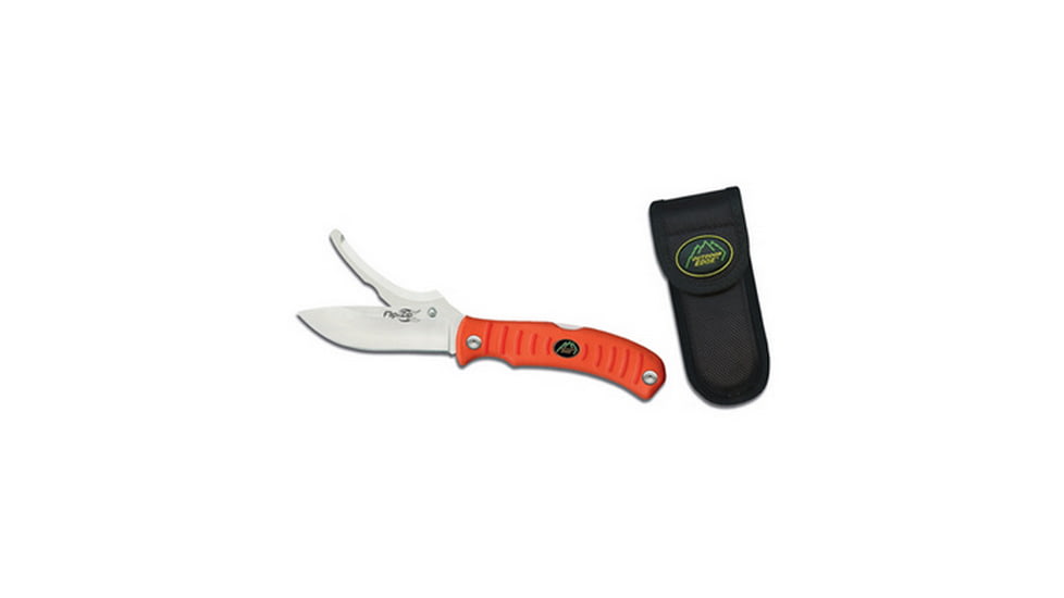 Outdoor Edge Cutlery Flip N' Blaze Folder Knife, Orange, Clam Pack, 3.5in. Gutting Blade, 3.5in. Skinning Blade 101952