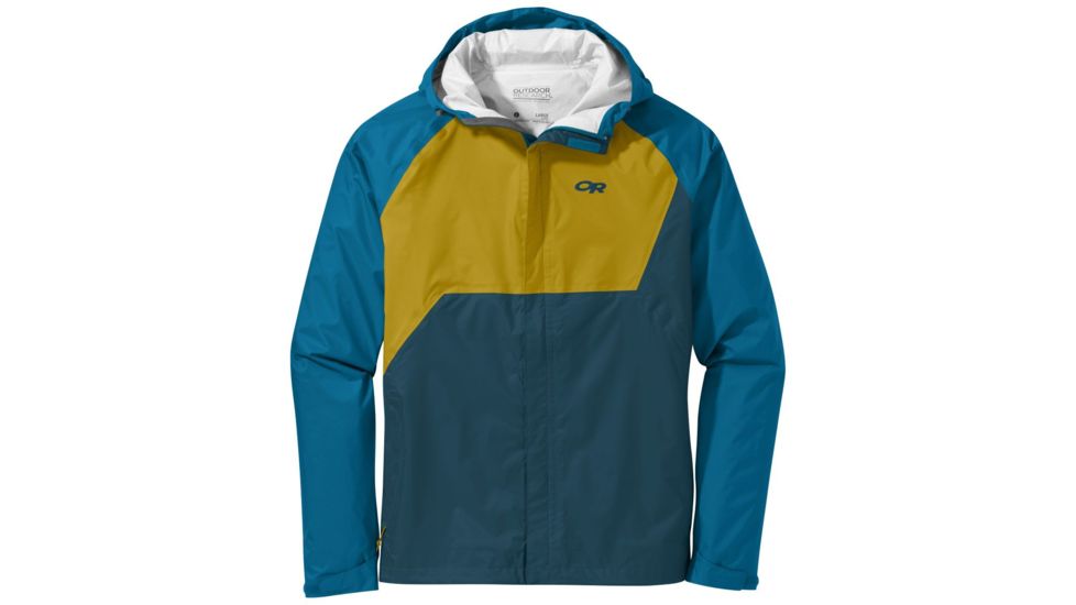 Outdoor Research Apollo Jacket - Mens, Prussian Blue/Celestial Blue/Turmeric, Large, 2691691652008