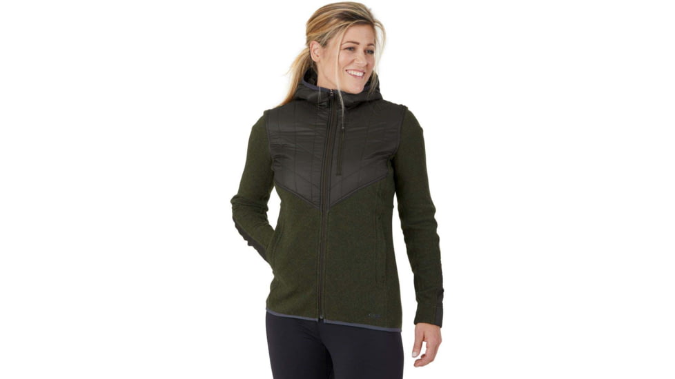 Outdoor Research Cypress Full Zip Hoodie - Womens, Forest Hthr, Extra Large, 2714801636009