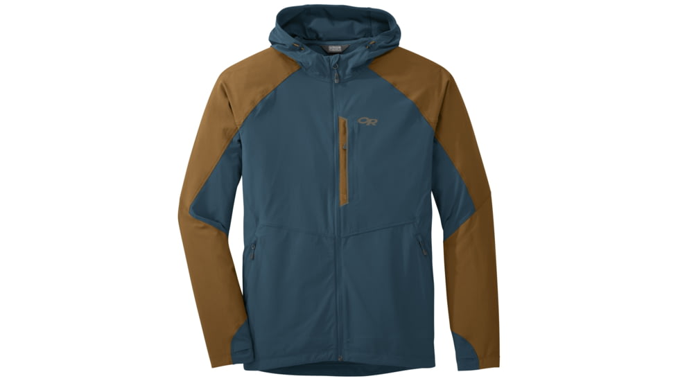 Outdoor Research Ferrosi Hooded Jacket, Men's, Peacock/Saddle, M 250094-peacock/saddle-M