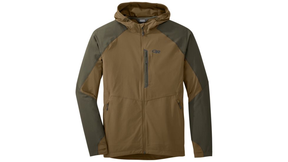 Outdoor Research Ferrosi Hooded Jacket - Mens, Coyote/Fatigue, Small, 2691711206006