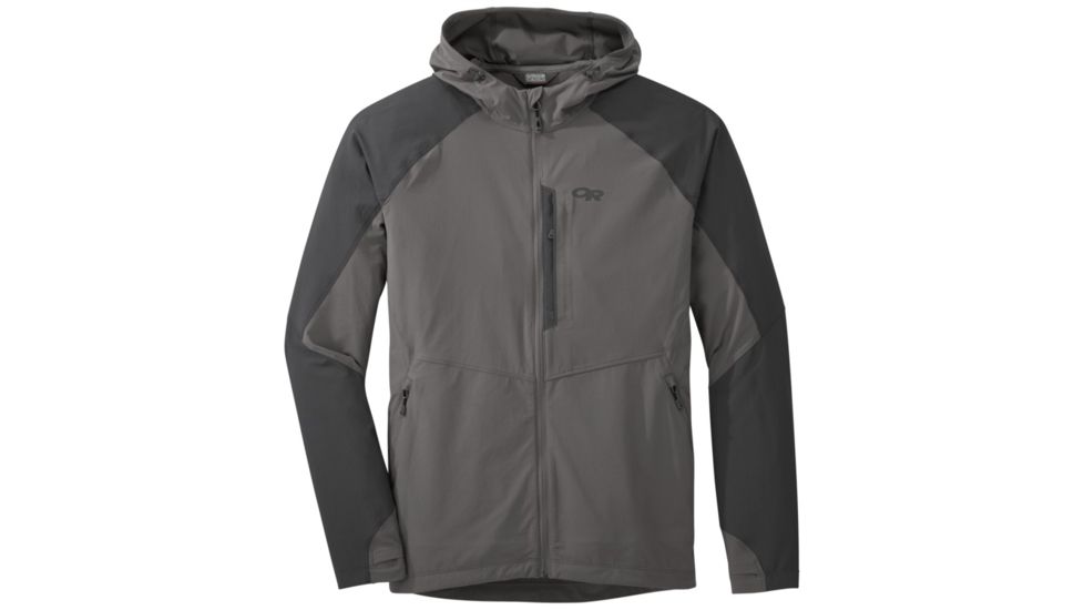 Outdoor Research Ferrosi Hooded Jacket - Mens, Pewter/Storm, Small, 2691711352006