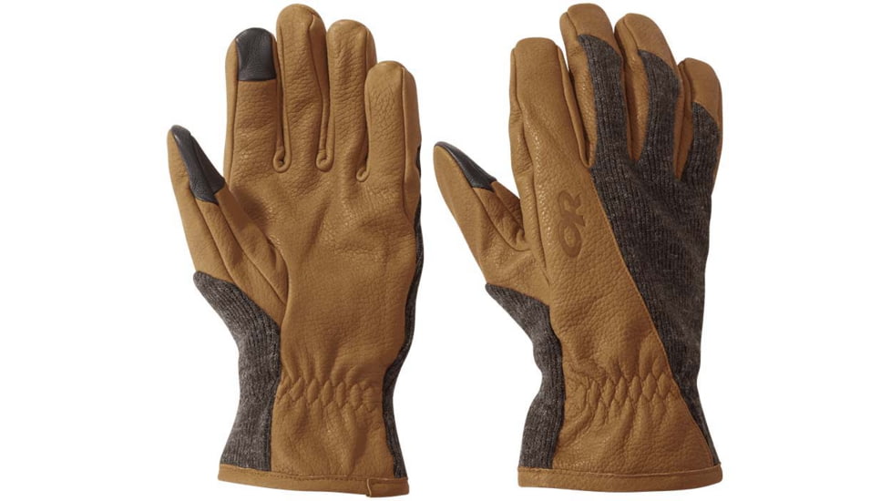 Outdoor Research Merino Work Gloves, Tan/Grzly Br, Medium, 2776331931007