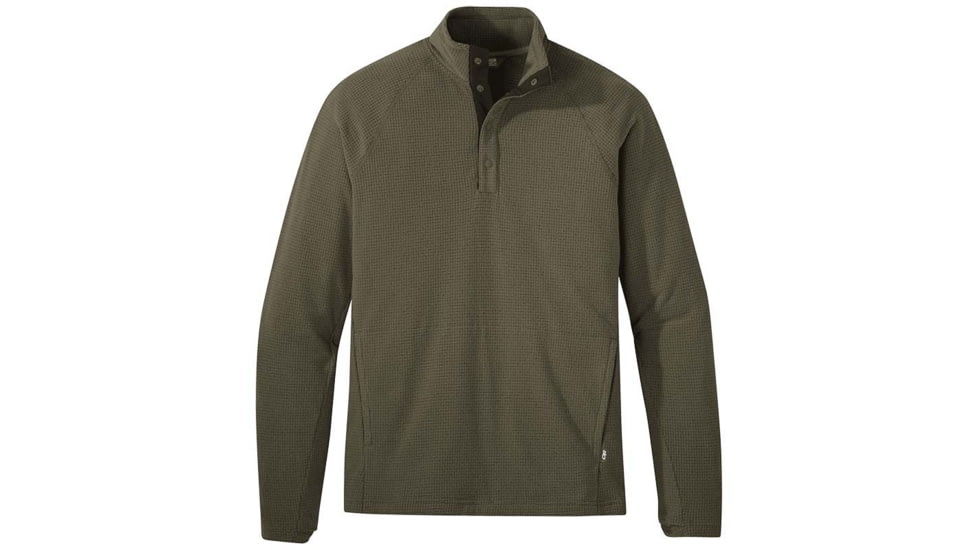 Outdoor Research Trail Mix Snap Pullover - Mens, Fatigue, Extra Large, 2744150740009