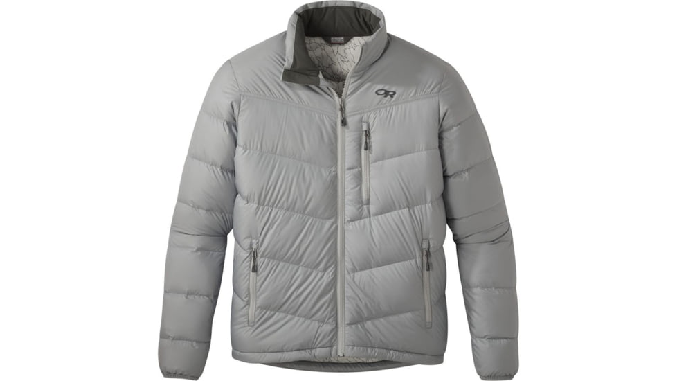 Outdoor Research Transcendent Down Jacket - Mens, Light Pewter, Large, 2680851564008