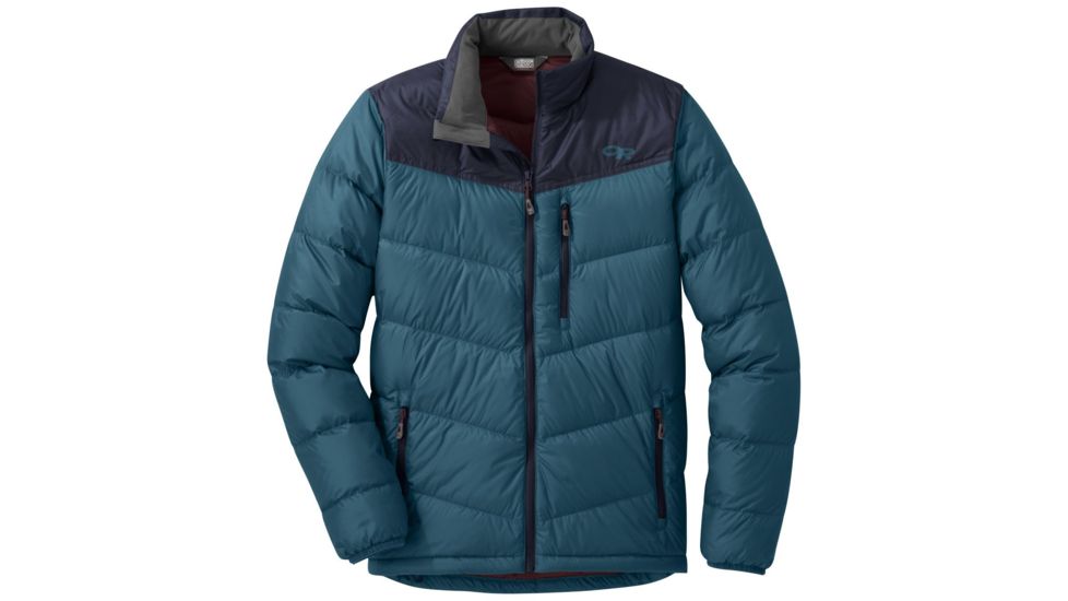 Outdoor Research Transcendent Down Jacket - Mens, Prussian Blue/Ink, Extra Large, 2680851609009