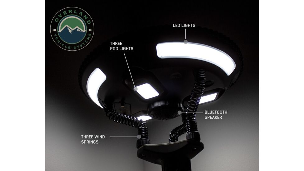 Overland Vehicle Systems Wild Land Camping Gear, UFO Solar Light, Light Pods, Speaker, 15049901