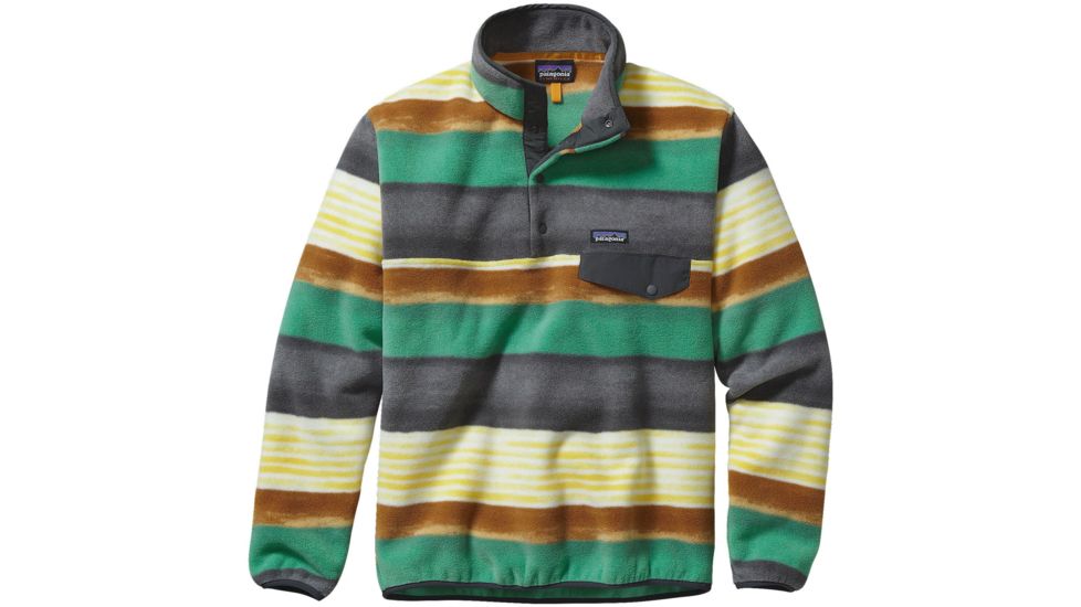 Patagonia Lightweight Synchilla Snap-T Pullover - Men's-Small-Painted Fitz Stripe/Forge Grey