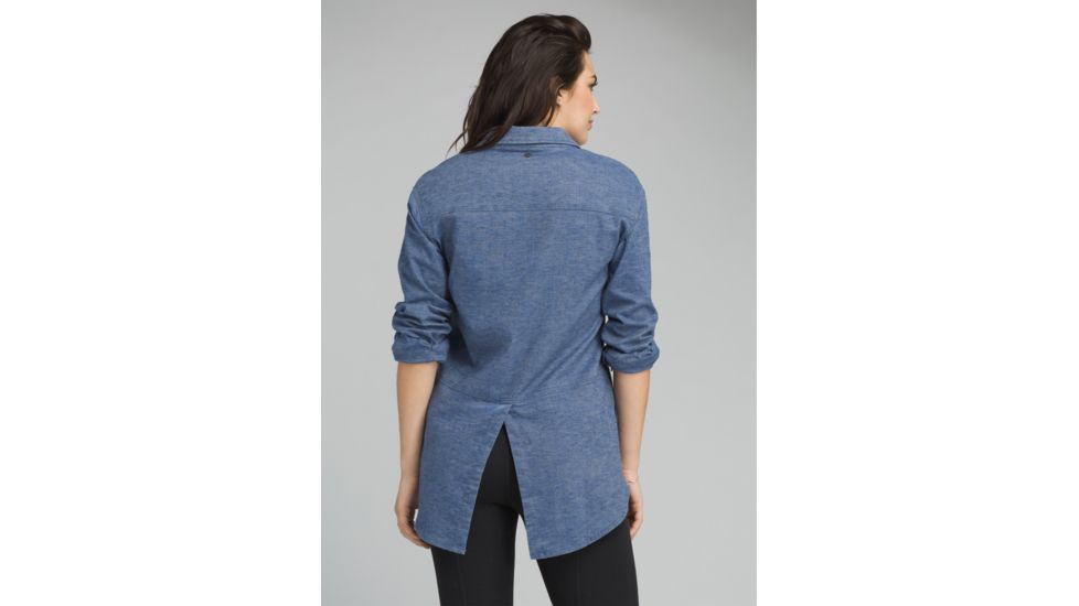 prAna Aster Tunic Casual Shirt - Womens, Weathered Blue, X-Large, W23180502-WEBL-XL