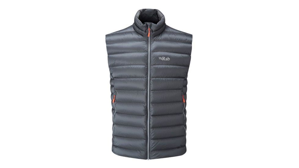 Rab Electron Vest - Mens, Graphene/ Zinc, Large, QDN-58-GP-L â Mens Clothing Size: Large, Sleeve 