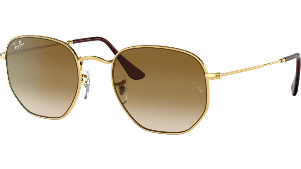 Ray-Ban Hexagonal Legend Gold RB3548 Sunglasses, Arista, Clear Gradient Brown, 51, RB3548-001-51-51