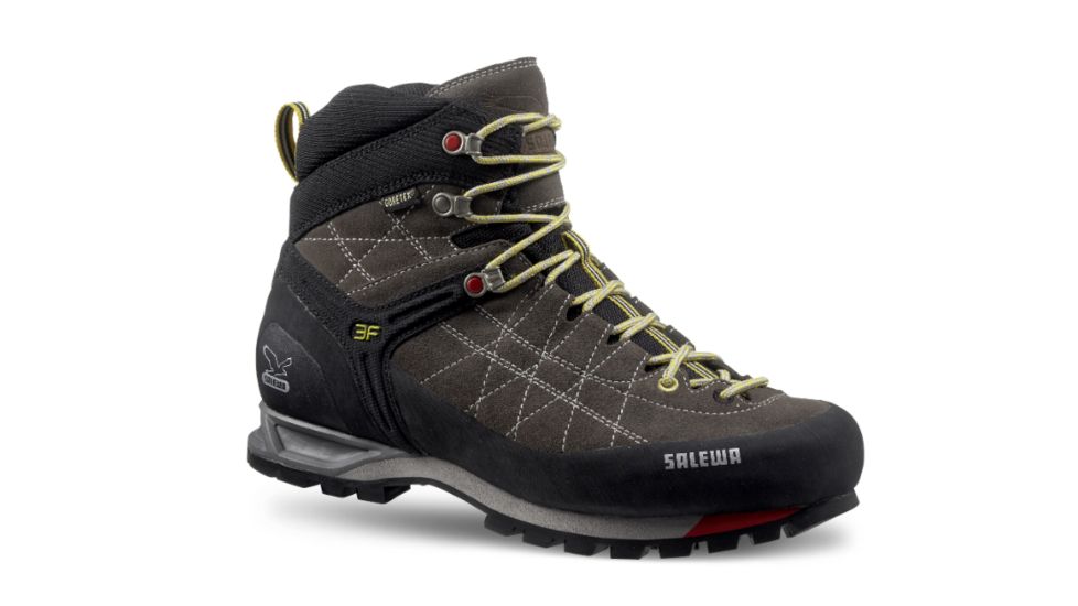Salewa Mountain Trainer Mid GTX Backpacking Boots - Men's, Charcoal/Limeade, 9.5, A-257470