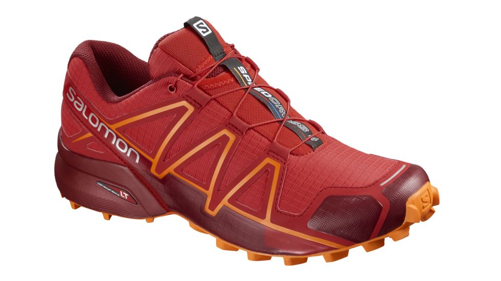 Salomon Shoes Speedcross 4 Hiking Boots - Men's, High Risk/Red Dahlia, 13, L40465700-HR/RdD-13