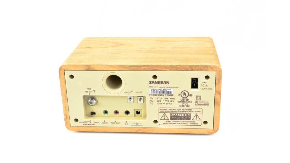 Sangean AM/FM Analog Tuning w/ LED Indicator, Dynamic Bass, Rec Out, Walnut WR-11
