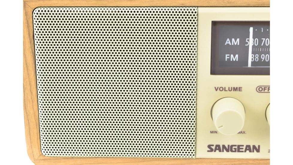Sangean AM/FM Analog Tuning w/ LED Indicator, Dynamic Bass, Rec Out, Walnut WR-11