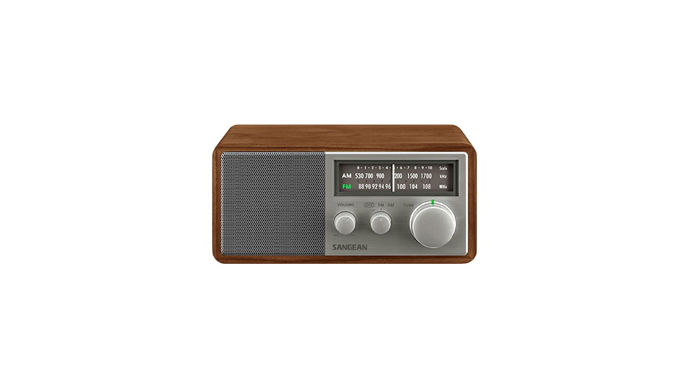 Sangean AM / FM Analog Wooden Cabinet Radio, Walnut-Silver, SG-116