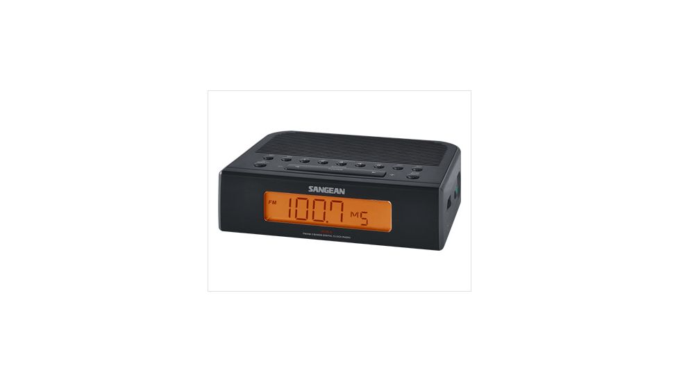 Sangean AM/FM Digital Tuning Clock Radio, Black, Small, RCR-5BK