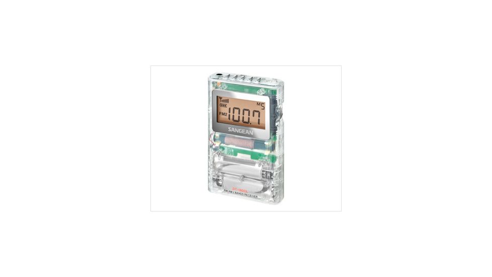 Sangean AM-FM Stereo Digital Tuning Pocket Radio LCD, Clear, Small, DT-160CL