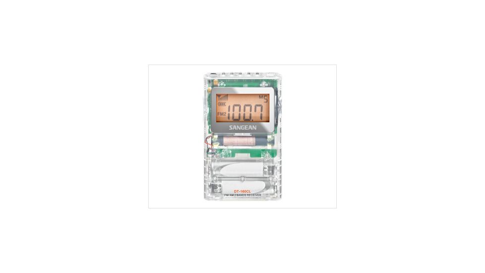 Sangean AM-FM Stereo Digital Tuning Pocket Radio LCD, Clear, Small, DT-160CL