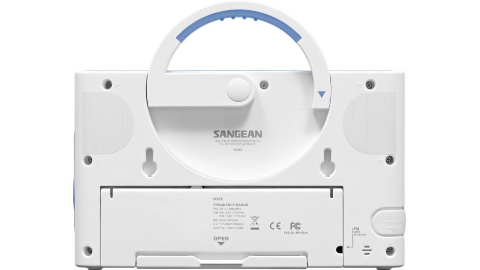 Sangean AM/FM w/ Bluetooth, Digital Tuning, Water Resistant to JIS7 Standard, Clock H-202
