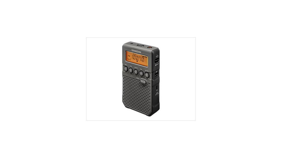 Sangean AM/FM Weather Alert-Rechargeable Pocket Radio, Black, Small, SDT-800BK