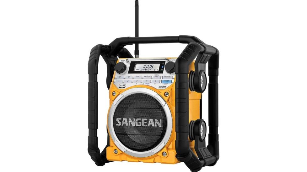 Sangean AM/FM/WX/Bluetooth Aux-in Rugged Rechargable Digital Tuning Radio, Yellow, Medium, U-4