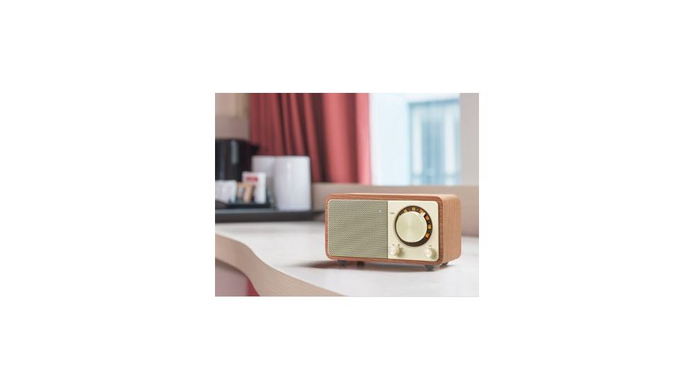Sangean FM / Bluetooth / Aux-In Wooden Cabinet Receiver, Walnut Wood, Small WR-7WL