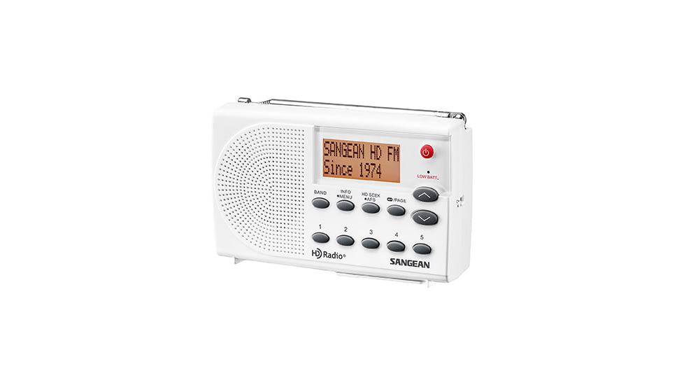 Sangean HD Radio / FM-RBDS / AM Portable Radio, White-Gray, SG-108