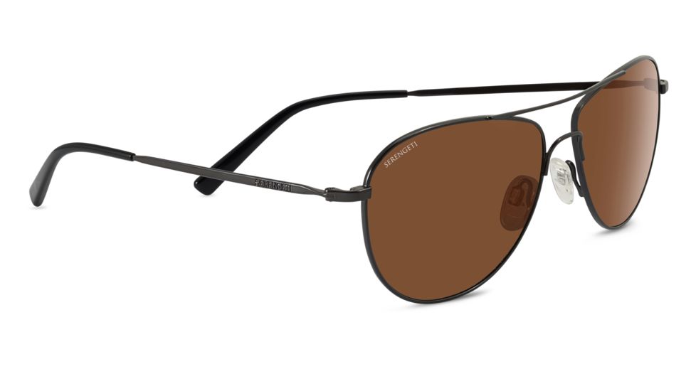 Serengeti Alghero Sunglasses, Shiny Dark Gunmetal Frame, Polarized Drivers Lens, 8316