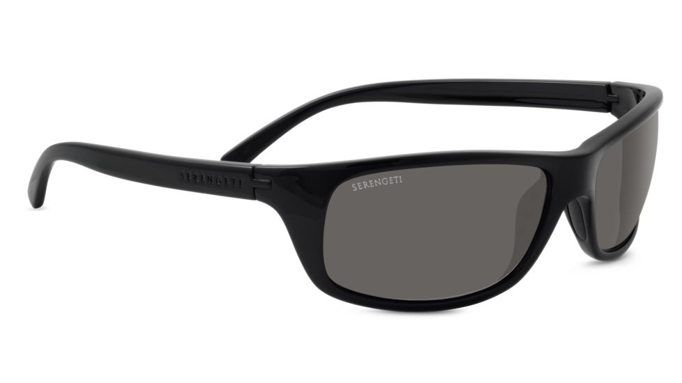 Serengeti Bormio Sunglasses, Shiny Black Frame, Polar PhD CPG Lens, 8168