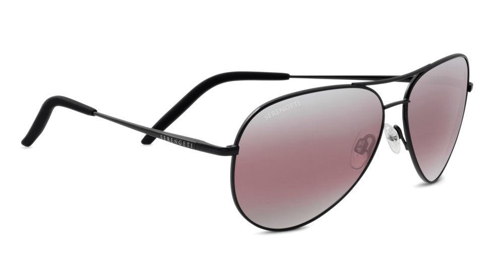 Serengeti Carrara Sunglasses, Satin Black, Polarized Sedona Bi Mirror, 8454