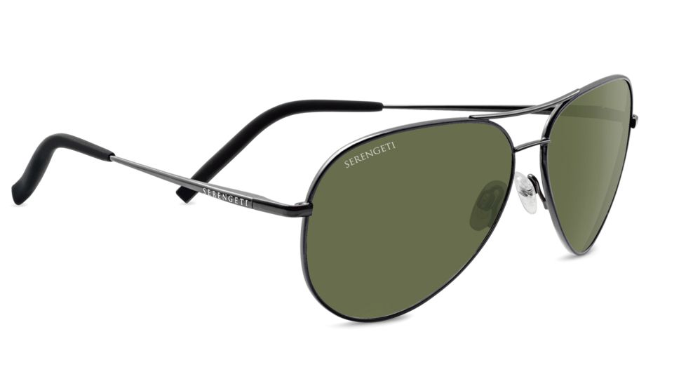 Serengeti Carrara Sunglasses, Shiny Dark Gunmetal Frame, Polarized 555nm Lens, 8294