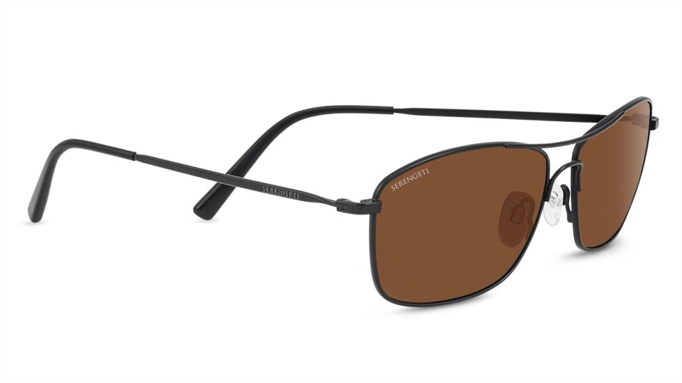 Serengeti Corleone Sunglasses, Satin Black, Polarized Drivers, 8416