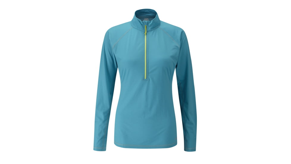 Shed, Rab Womens Interval Long Sleeve Zip Tee, Royale, 12, QBT-78-RY-12-DEMO