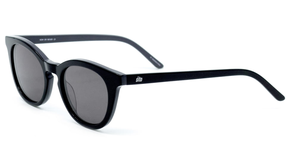 Sito Now Or Never Sunglasses, Black/Grey Frame, Iron Grey Polarized Lens, SINON010P