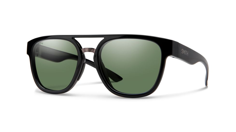 Smith Agency Sunglasses, Black Frame, Chromapop Gray Green Lens, 20191080753L7