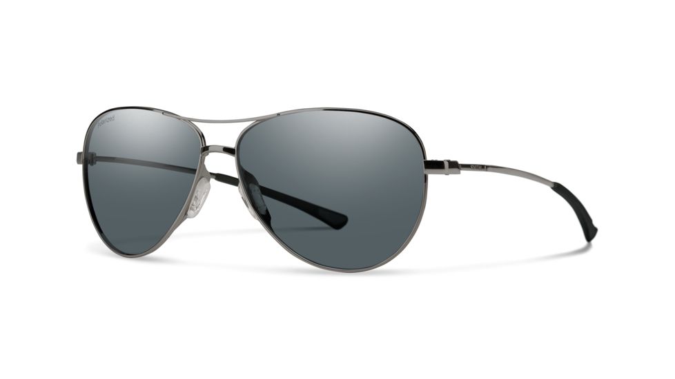 Smith Langley Sunglasses, Dark Ruthenium Frame, Polarized Gray Lens, 233444ANS60M9